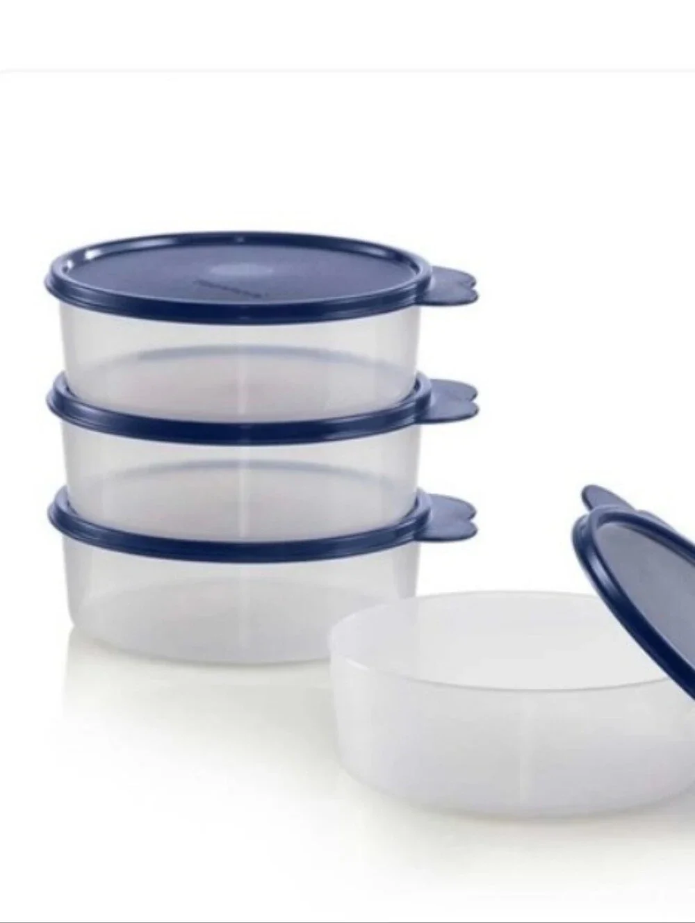 Tupperware Big Wonders Bowls For Cereal Salad Ice Cream Clear Blue
